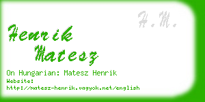 henrik matesz business card